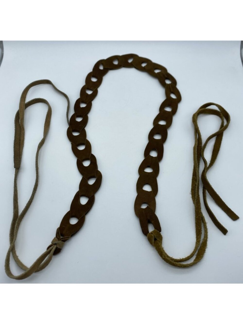 Women’s Brown Genuine Leather Loop Tie Belt – Size S – 28" End‑to‑End - Picture 3 of 6